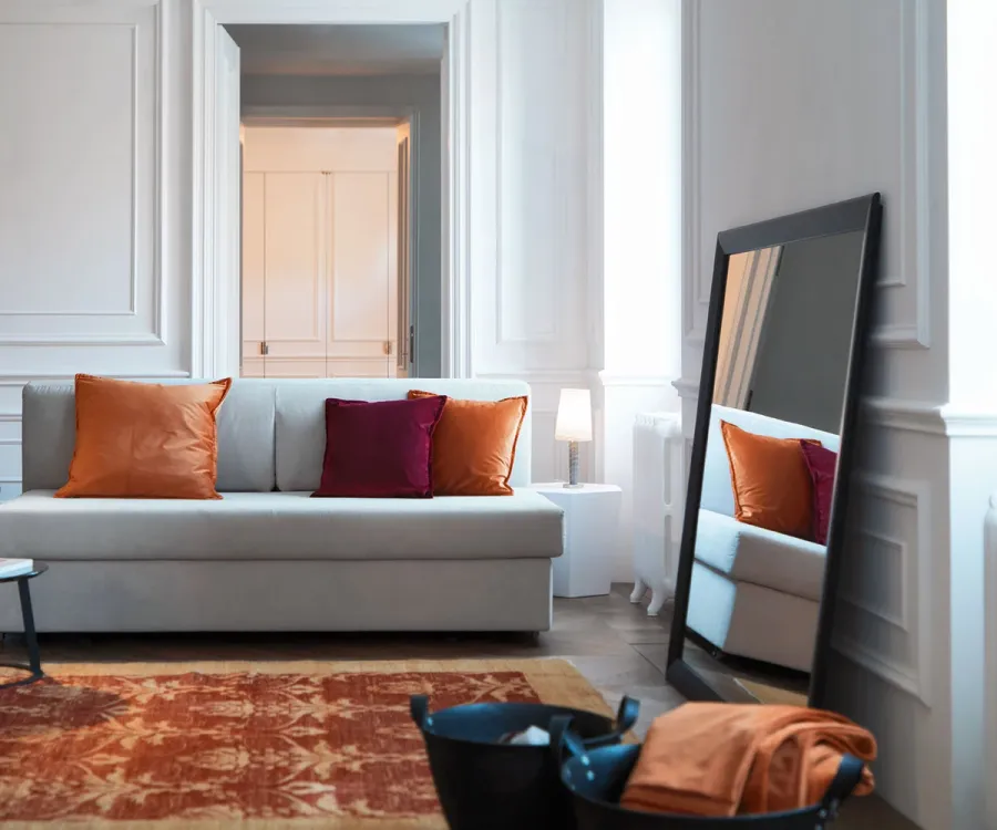 obrazek 1 Włoskie stylowe lustro z aluminiowym obramowaniem - dużo rozmiarów