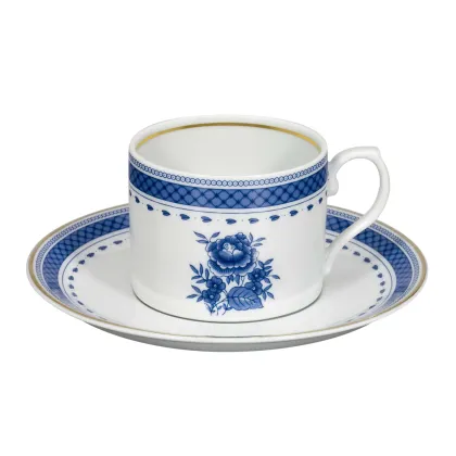 Picture Porcelain tea cup and saucer from the classic Cozinha Velha collection - 4 pieces - Vista Alegre
