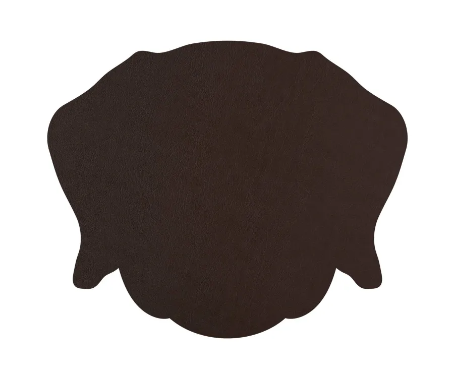 obrazek 3 Elegancka skórzana podkładka na stół - głowa psa 47x35 cm w kolorze cappuccino i czekoladowym