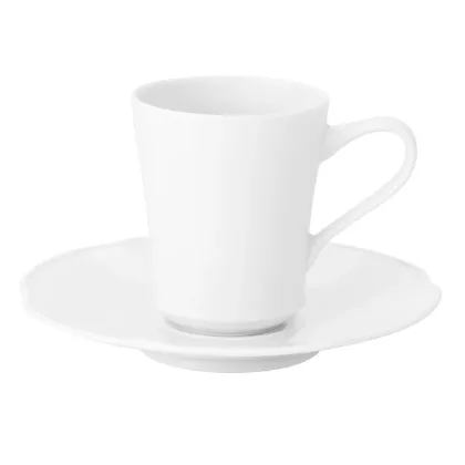 Zdjęcie Filiżanka do kawy ze spodkiem z porcelany z klasycznej kolekcji Crown White - Vista Alegre