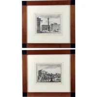 Picture Two graphics of a view of Rome from the 18th century