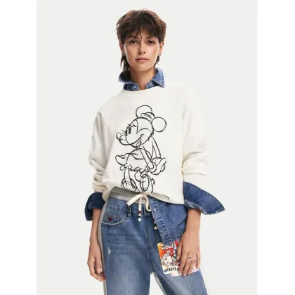 Zdjęcie Desigual Sweter Minnie Mouse 24WWJF77 Écru Regular Fit