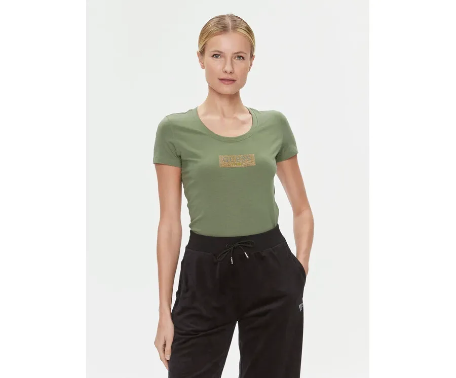 obrazek 1 Guess T-Shirt W4RI33 J1314 Zielony Slim Fit