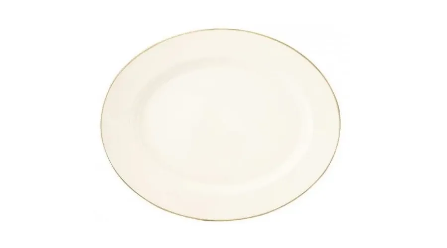 obrazek 1 Porcelanowy duży owalny półmisek ze złotą obwódką w stylu klasycznym – Tettau