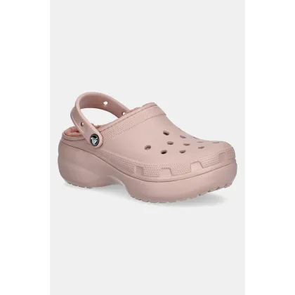 Zdjęcie Crocs kapcie Classic Platform Lined Clog W kolor różowy 207938
