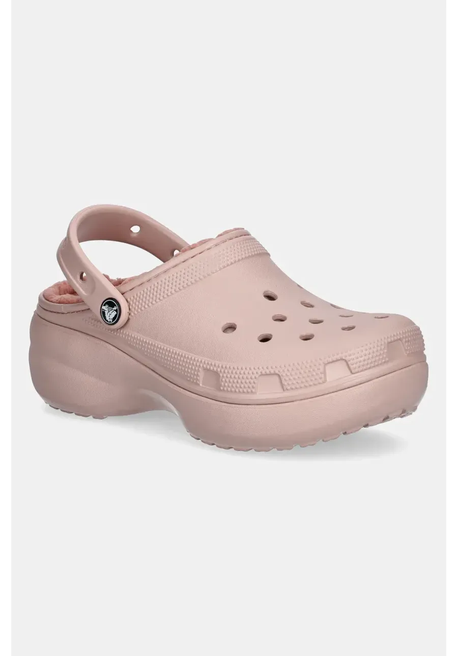 obrazek 1 Crocs kapcie Classic Platform Lined Clog W kolor różowy 207938