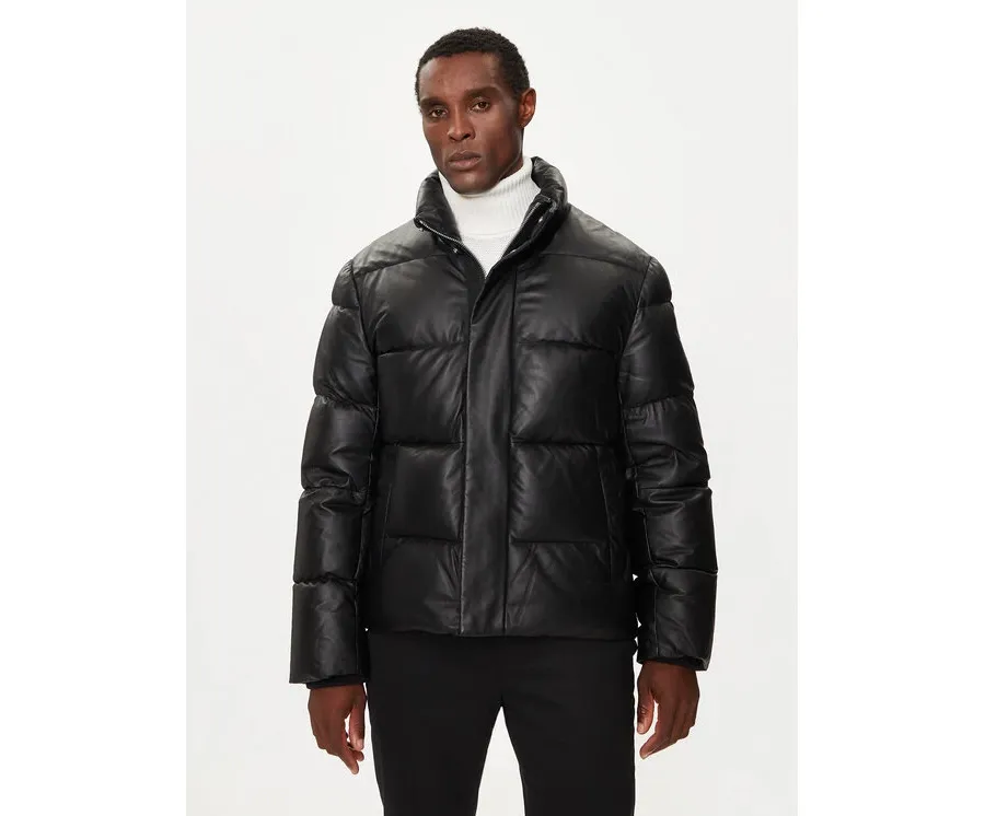 obrazek 1 Moose Knuckles Kurtka skórzana Kings M34ML311 Czarny Regular Fit