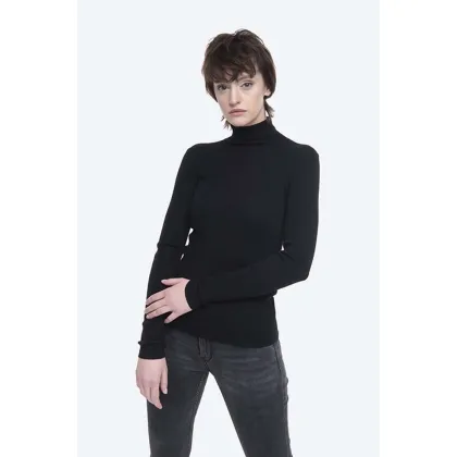 Zdjęcie Norse Projects sweter z domieszką wełny damski kolor czarny lekki z golfem NW45.0167.9999-9999