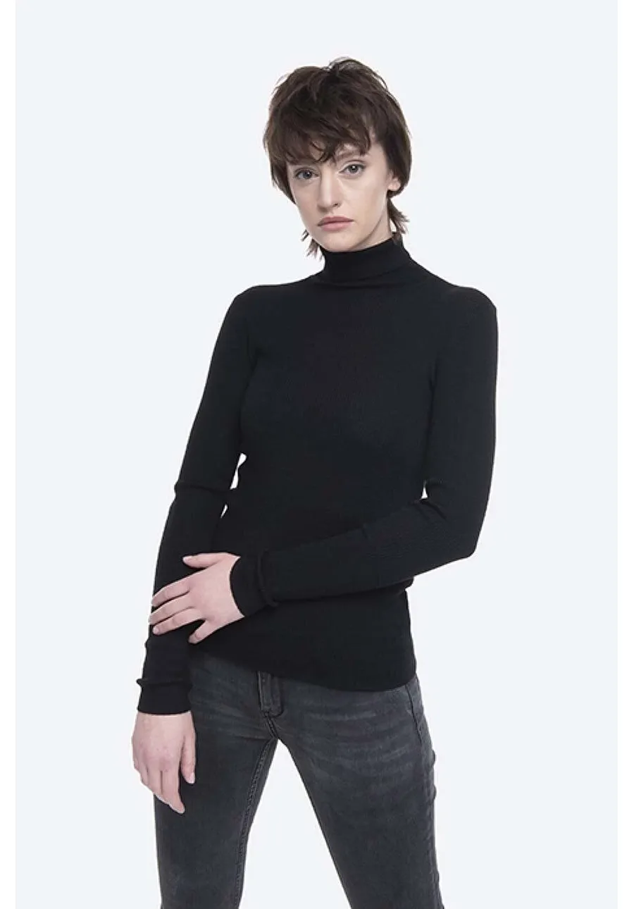 obrazek 1 Norse Projects sweter z domieszką wełny damski kolor czarny lekki z golfem NW45.0167.9999-9999