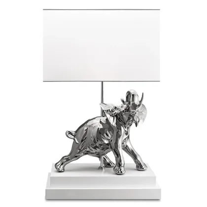 Zdjęcie Ceramiczna lampa z platynowym słoniem