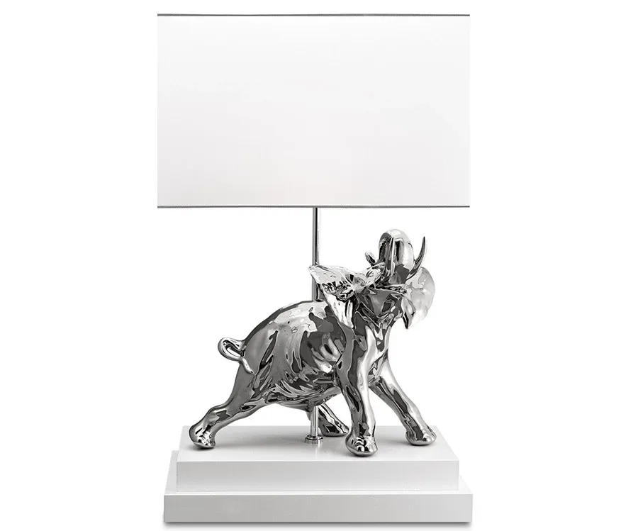 obrazek 1 Ceramiczna lampa z platynowym słoniem