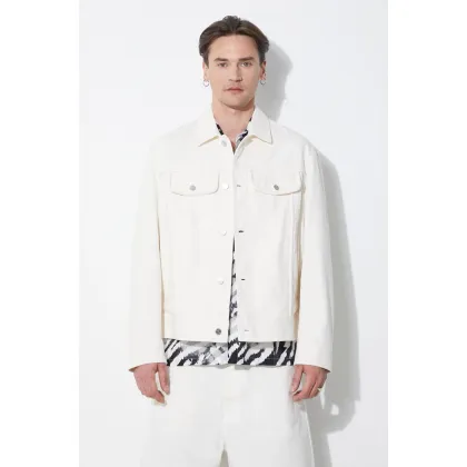 Zdjęcie Neil Barrett kurtka bawełniana Slim Front Pockets Jean Jacket kolor beżowy przejściowa MY11089A-Y029-108N