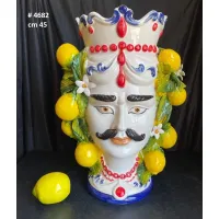 Picture Decorative vase, Testa di Moro pot made of ceramics
