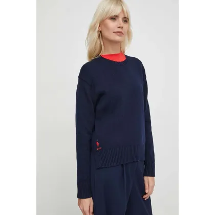 Zdjęcie Polo Ralph Lauren sweter bawełniany kolor granatowy lekki 211898583