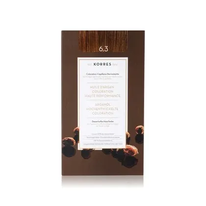 Zdjęcie KORRES Argain Oil Advanced Hair Colour Golden Honey Dark Blonde / Dunkelblond Gold 6.3 Farba do włosów 1 szt.