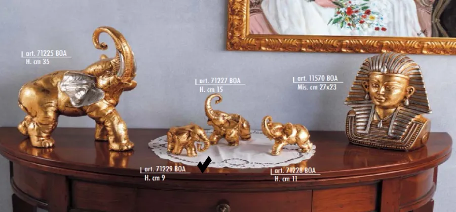 obrazek 1 Mały złoty słoń Zeus 9cm - Valle d'oro Patchi