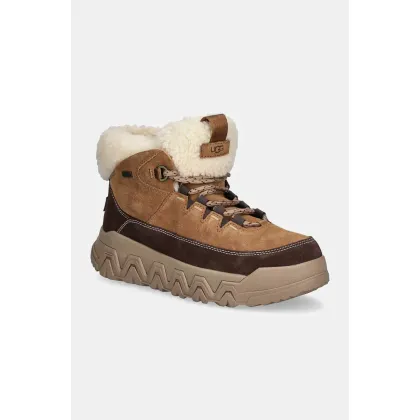 Zdjęcie UGG botki Terretrail Cozy Lace damskie kolor brązowy na platformie ocieplone 1158210-CHE