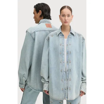 Zdjęcie Y/Project kurtka jeansowa EVERGREEN SNAP OFF DENIM SHIRT kolor niebieski przejściowa 207SI001