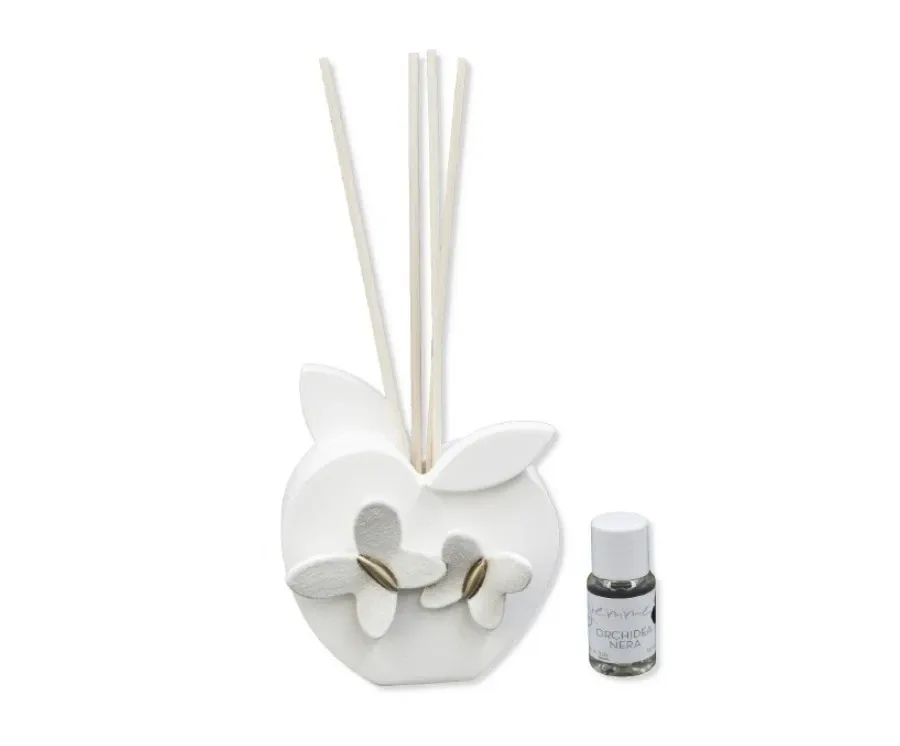 obrazek 1 Stylowy dyfuzor w kształcie jabłka z motylami oraz perfumy czarna orchidea 15 ml