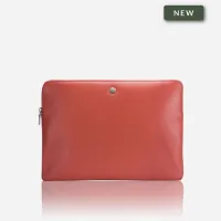 Zdjęcie Stylowa damska teczka na laptopa ze skóry w kolorze koralowym