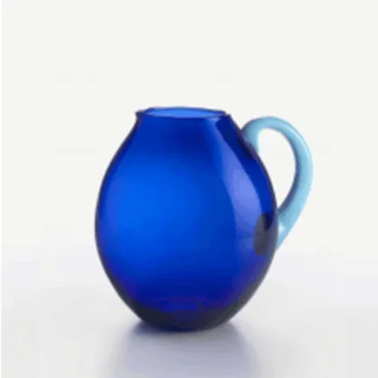 Zdjęcie Wyśmienity szklany dzbanek w kolorze niebieskim włoskie Murano