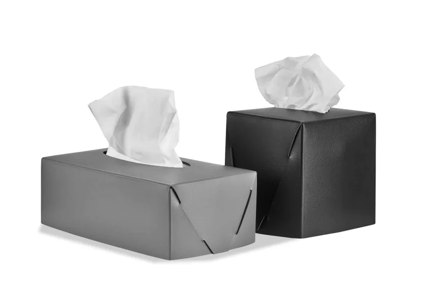 picture 3 Stylish black leather tissue box 12x12xH12 cm