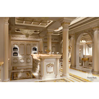 Zdjęcie Biała luksusowa kuchnia w stylu antycznym - Modenese