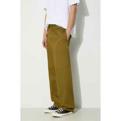 Zdjęcie Maison Kitsuné spodnie bawełniane Relaxed Chino kolor zielony proste MM01106WW0078