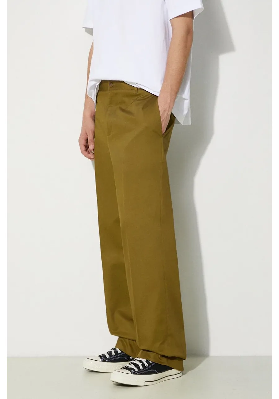 obrazek 1 Maison Kitsuné spodnie bawełniane Relaxed Chino kolor zielony proste MM01106WW0078