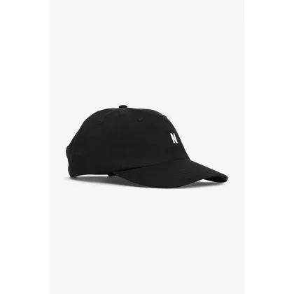 Zdjęcie Norse Projects czapka z daszkiem bawełniana kolor czarny gładka N80.0001.9999-9999