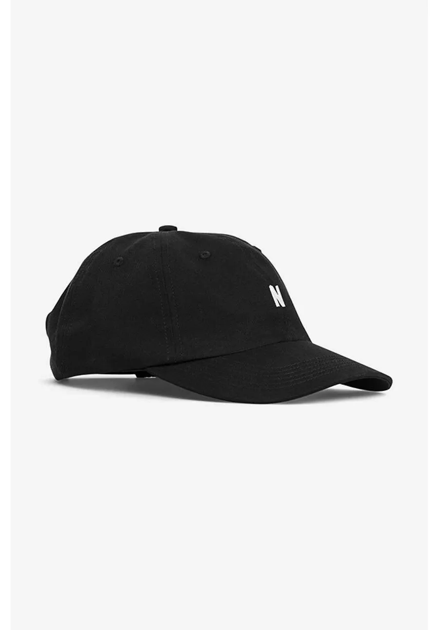 obrazek 1 Norse Projects czapka z daszkiem bawełniana kolor czarny gładka N80.0001.9999-9999