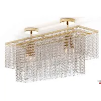 Zdjęcie Prostokątna lampa sufitowa z przezroczystymi kryształami Asfour - Il Paralume Marina