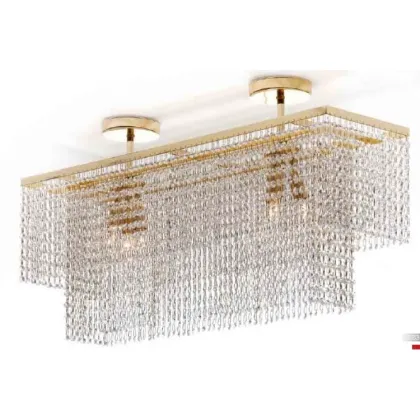 Zdjęcie Prostokątna lampa sufitowa z przezroczystymi kryształami Asfour - Il Paralume Marina