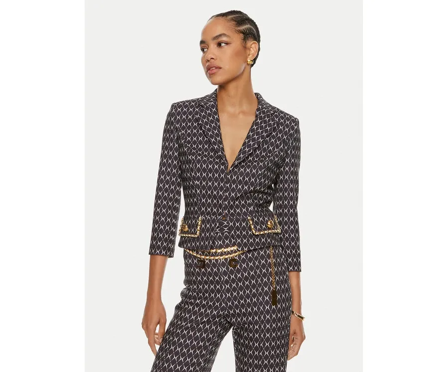 obrazek 1 Elisabetta Franchi Marynarka GI-S85-46E2 Czarny Regular Fit