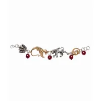 Picture Italian luxury bracelet made of silver and red agate - Pampaloni