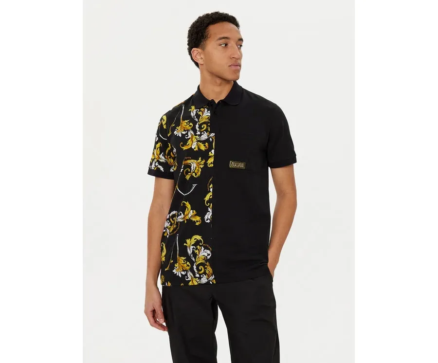 obrazek 1 Versace Jeans Couture Polo 78GAG625 Czarny Regular Fit