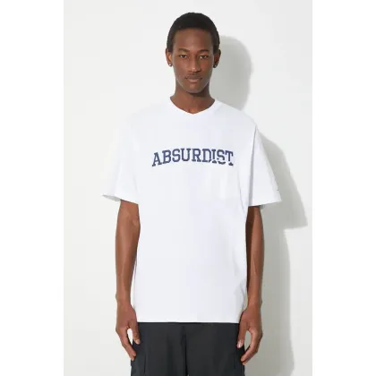 Zdjęcie Engineered Garments t-shirt bawełniany Printed Cross Crew Neck T-shirt męski kolor biały z nadrukiem OR424.NP106