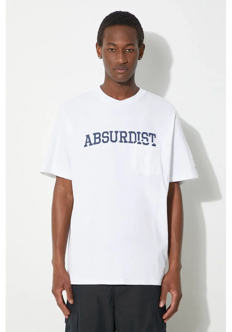 obrazek 1 Engineered Garments t-shirt bawełniany Printed Cross Crew Neck T-shirt męski kolor biały z nadrukiem OR424.NP106