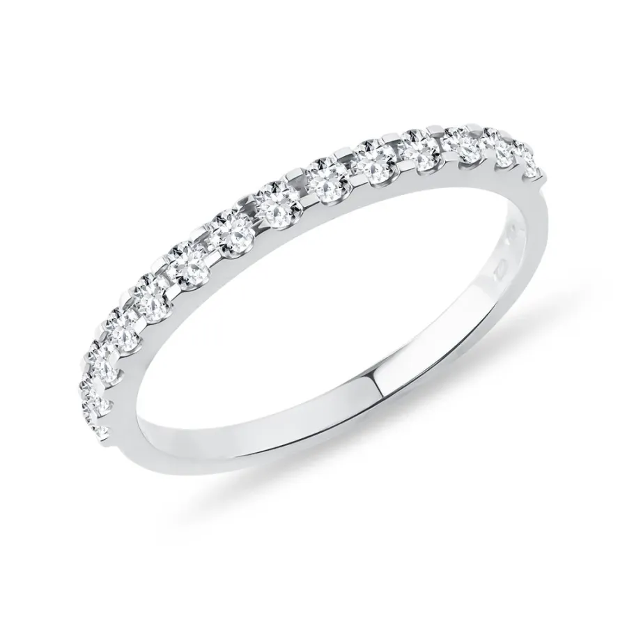 obrazek 1 Obrączka z białego złota z diamentami w stylu half-Eternity KLENOTA