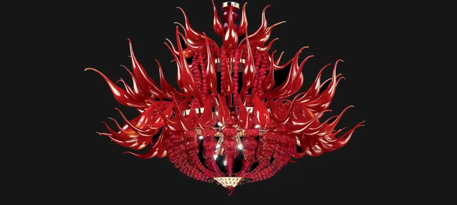 obrazek 1 Elitarny żyrandol do salonu ze szkła Murano – Vetreria Artistica Rosa