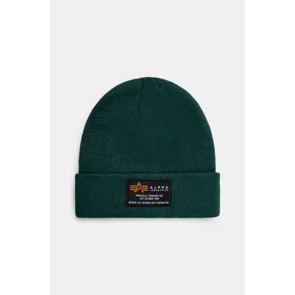 Zdjęcie Alpha Industries czapka Crew Beanie kolor zielony 128924