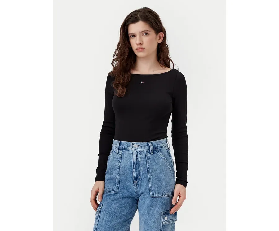 obrazek 1 Tommy Jeans Bluzka DW0DW21350 Czarny Slim Fit