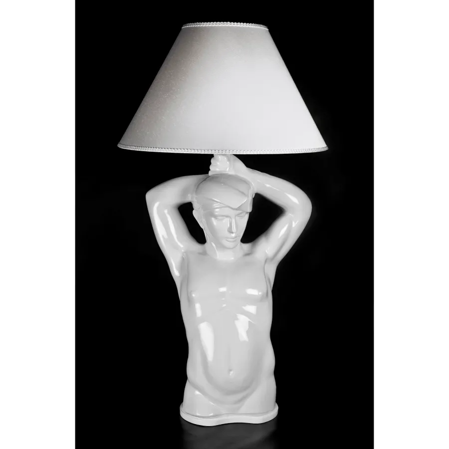 obrazek 1 Włoska lampa ceramiczna z męską postacią