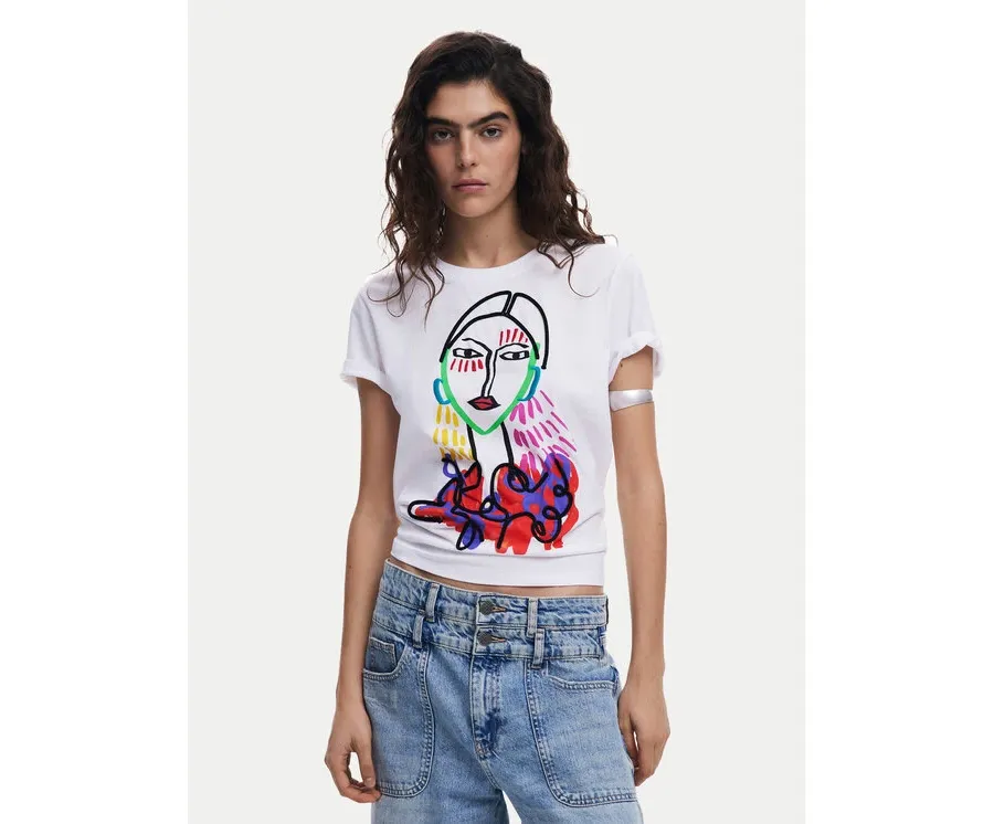 obrazek 1 Desigual T-Shirt Misuri 25SWTKA9 Biały Regular Fit