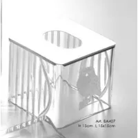 Picture Italian crystal tissue box with a hand-engraved owl figurine - Il Paralume Marina