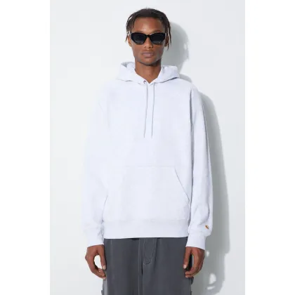Zdjęcie Carhartt WIP bluza Chase męska kolor szary z kapturem gładka I026384-PHOENIX/GO