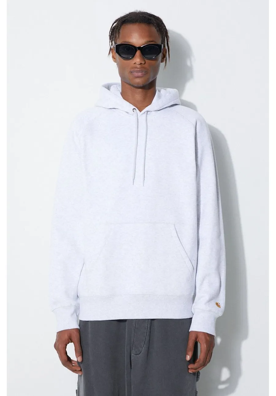 obrazek 1 Carhartt WIP bluza Chase męska kolor szary z kapturem gładka I026384-PHOENIX/GO