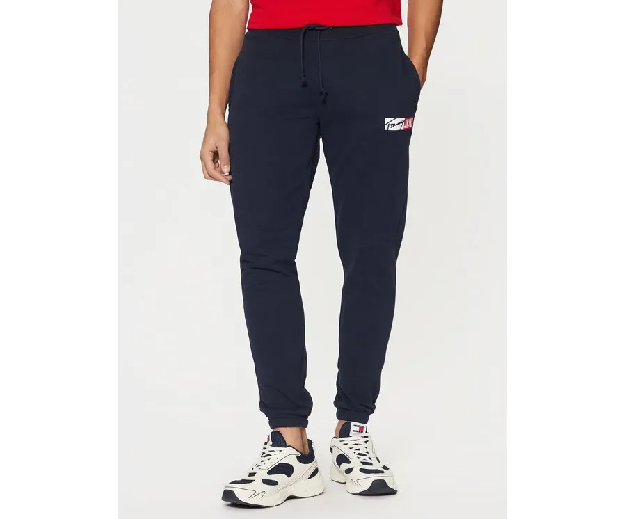 obrazek 1 Tommy Jeans Spodnie dresowe Entry DM0DM20277 Granatowy Slim Fit