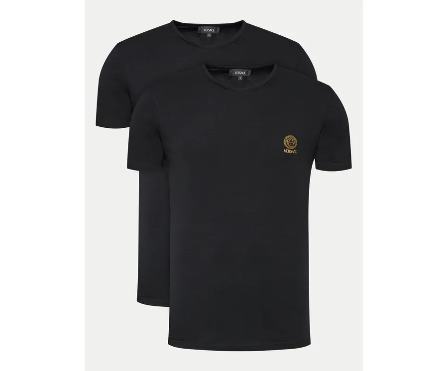 obrazek 1 Versace Komplet 2 t-shirtów AU10193 Czarny Slim Fit