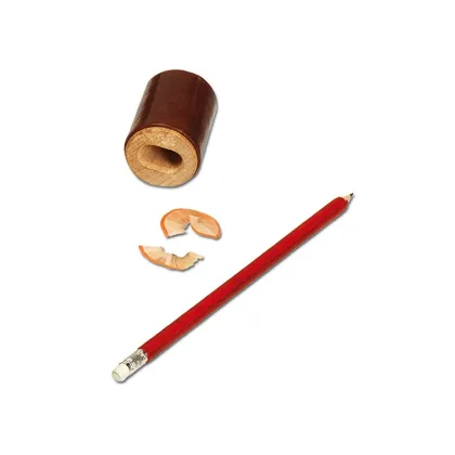 Zdjęcie Drewniana temperówka pokryta skórą naturalną